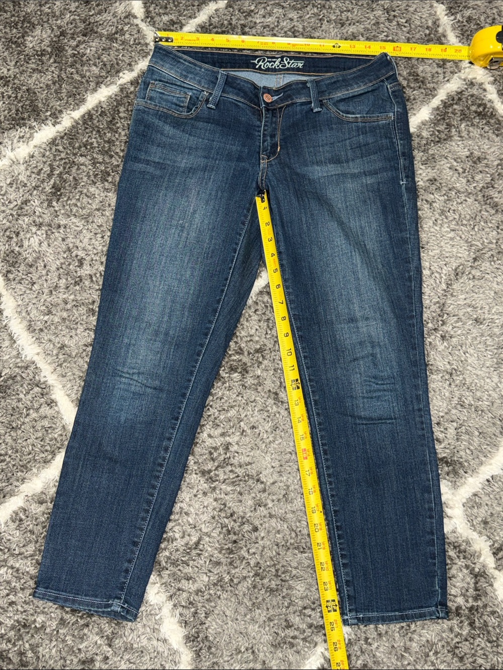 Size 12 Old Navy Rockstar Dark Blue Cropped Slim Jeans
